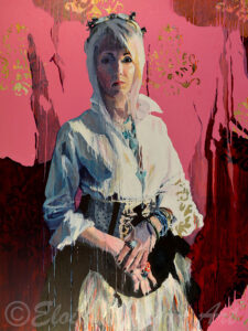 Larson Queen 48X36 Oil, Metal Gold Leaf on Panel SOLD