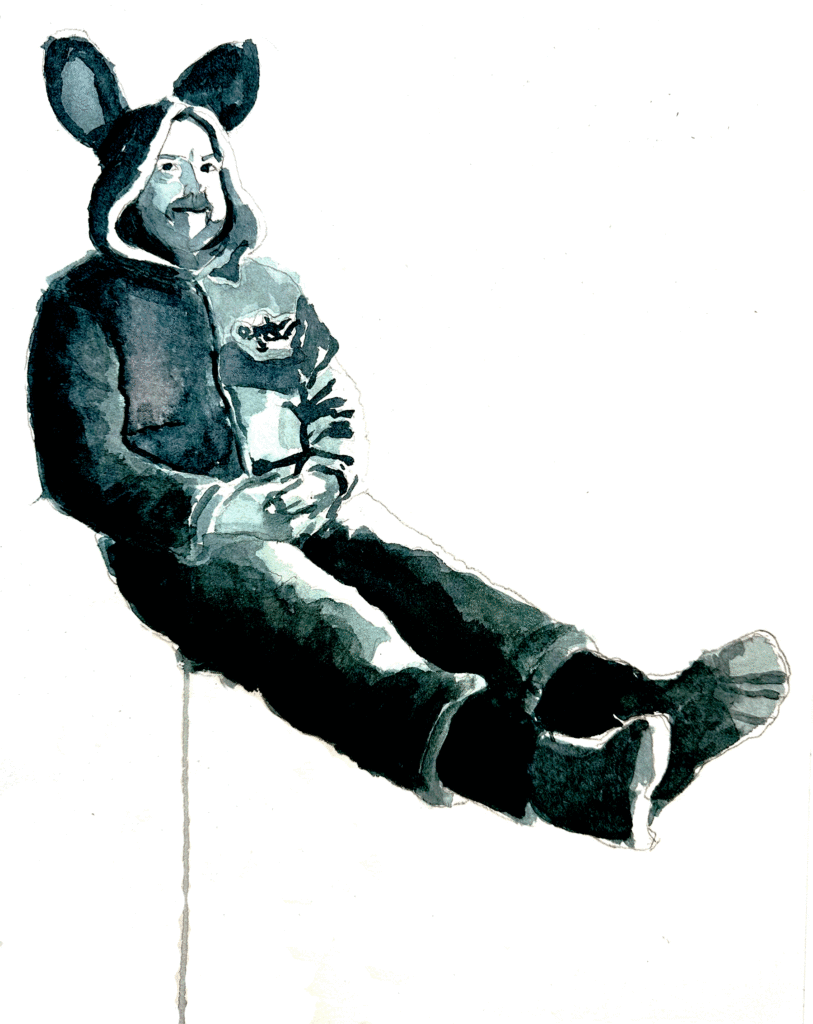 Study-for-Mike-the-Bunny-14X11"-Gouche-on-Paper-$300