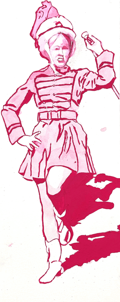 Study-for-The-Majorette-18X8"-Gouche-on-Paper-$300 Study-for-The-Majorette-18X8"-Gouche-on-Paper-$300
